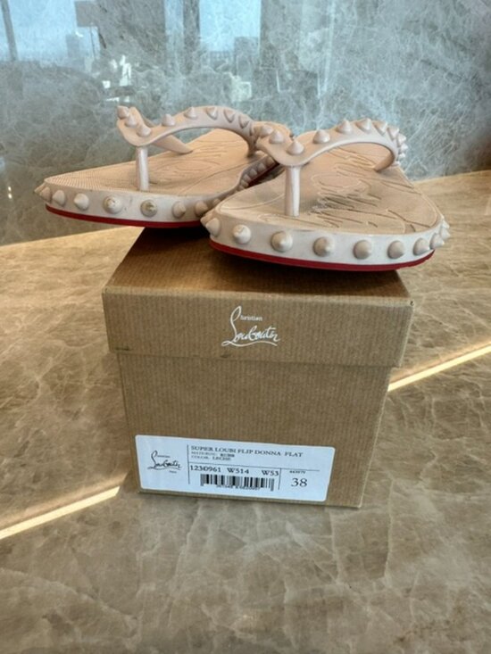 Christian Louboutin Shoes - Christian Louboutin  Super Loubi Flip Donna Leche Sz8